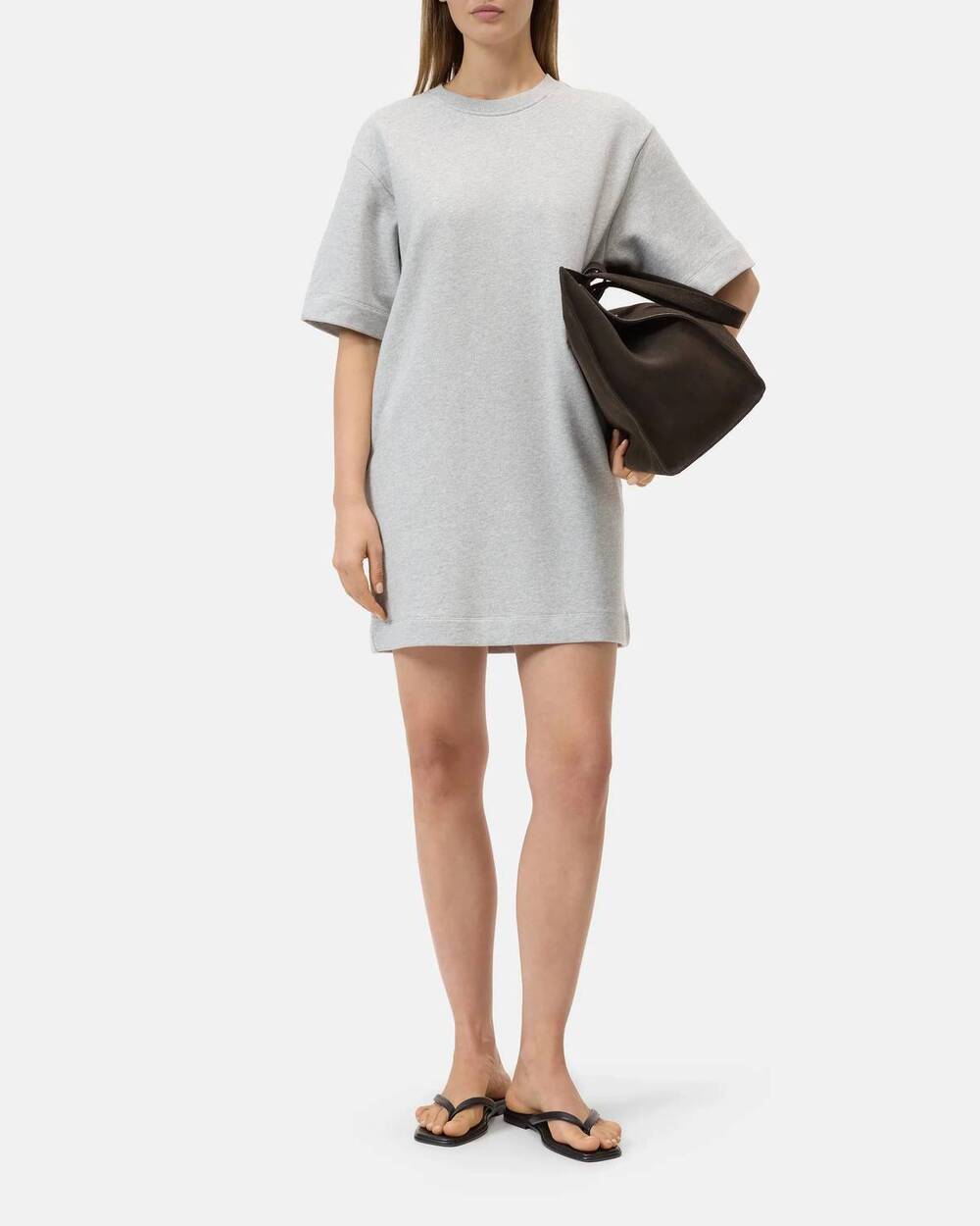 NEW CLOSED felpa dress in light grey melange